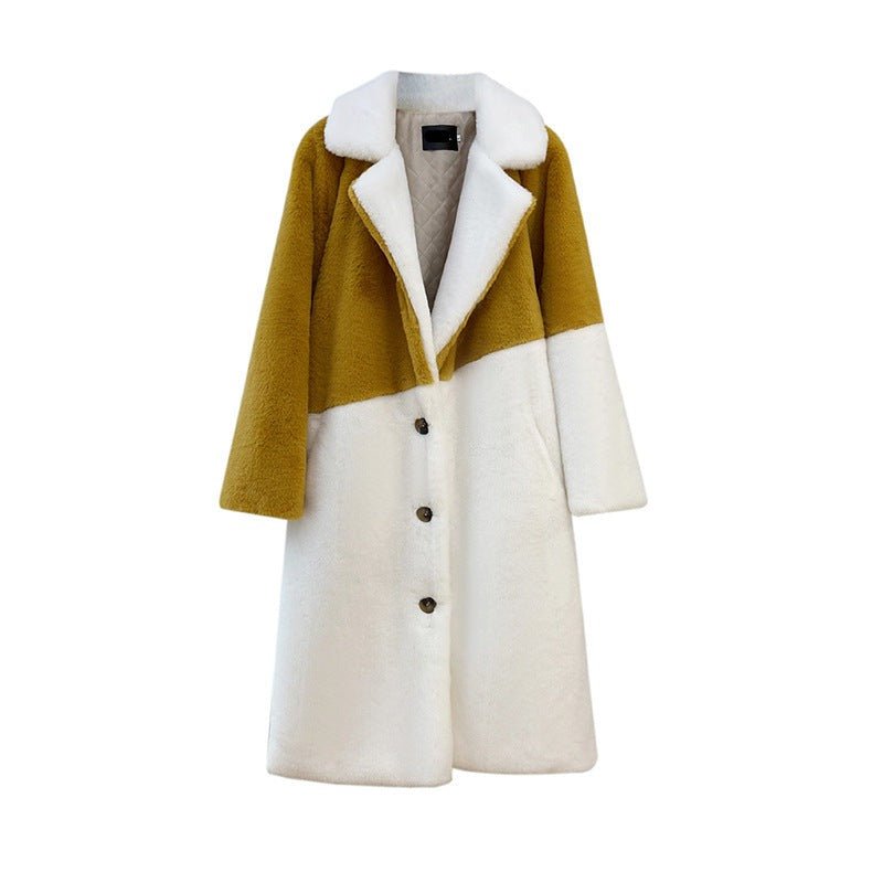 Coffee and Cream Furry Belted Coat - Kelly Obi New York