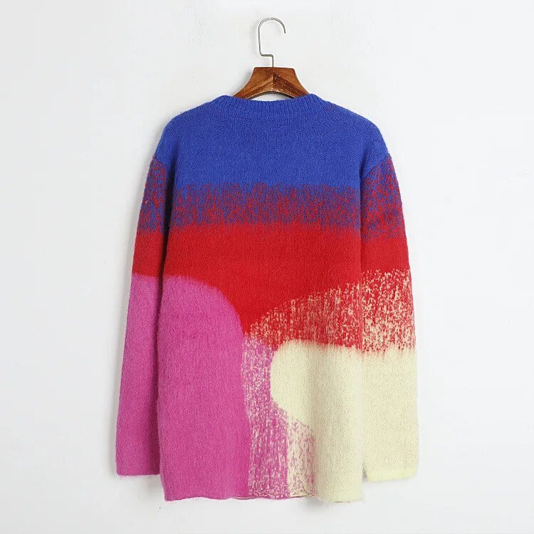 Color Melt Wool Blend Knit Sweater - Kelly Obi New York