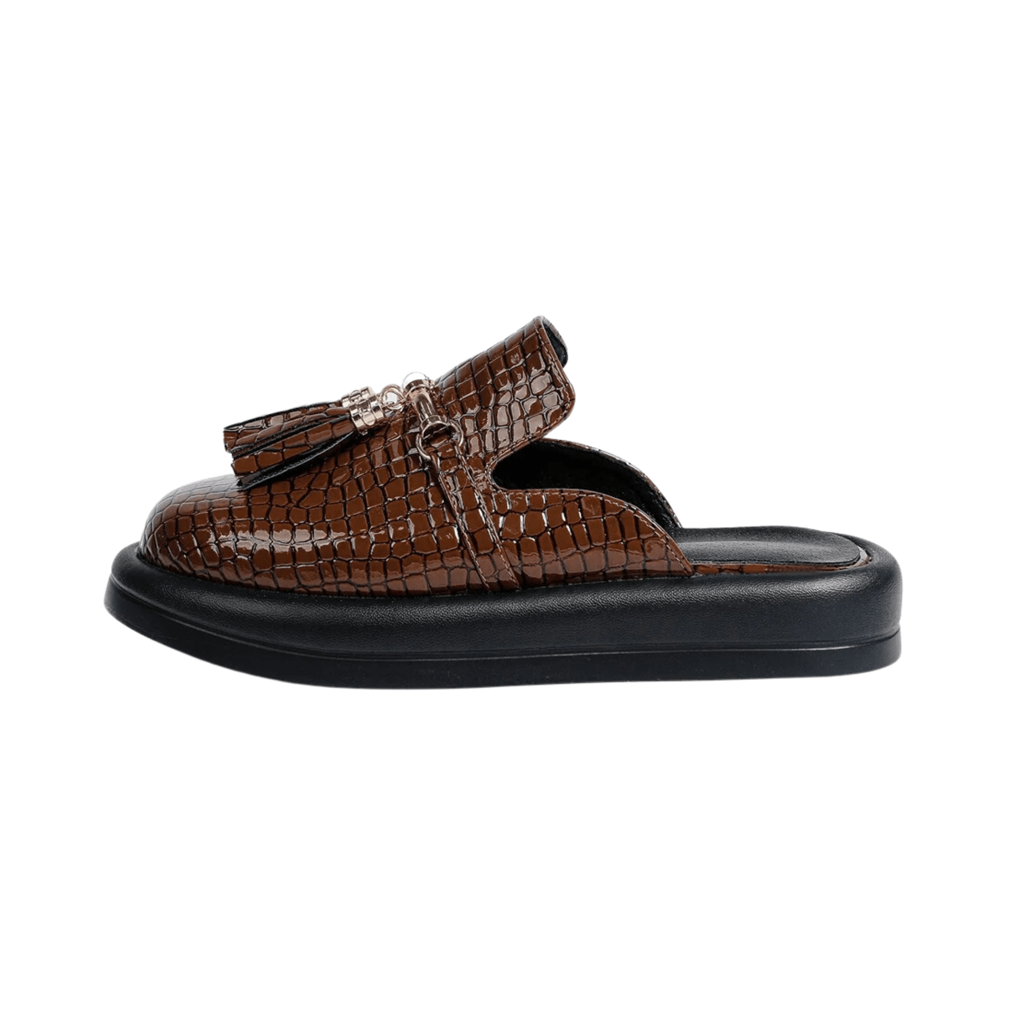 Comfy Textured Tasseled Mules - Kelly Obi New York