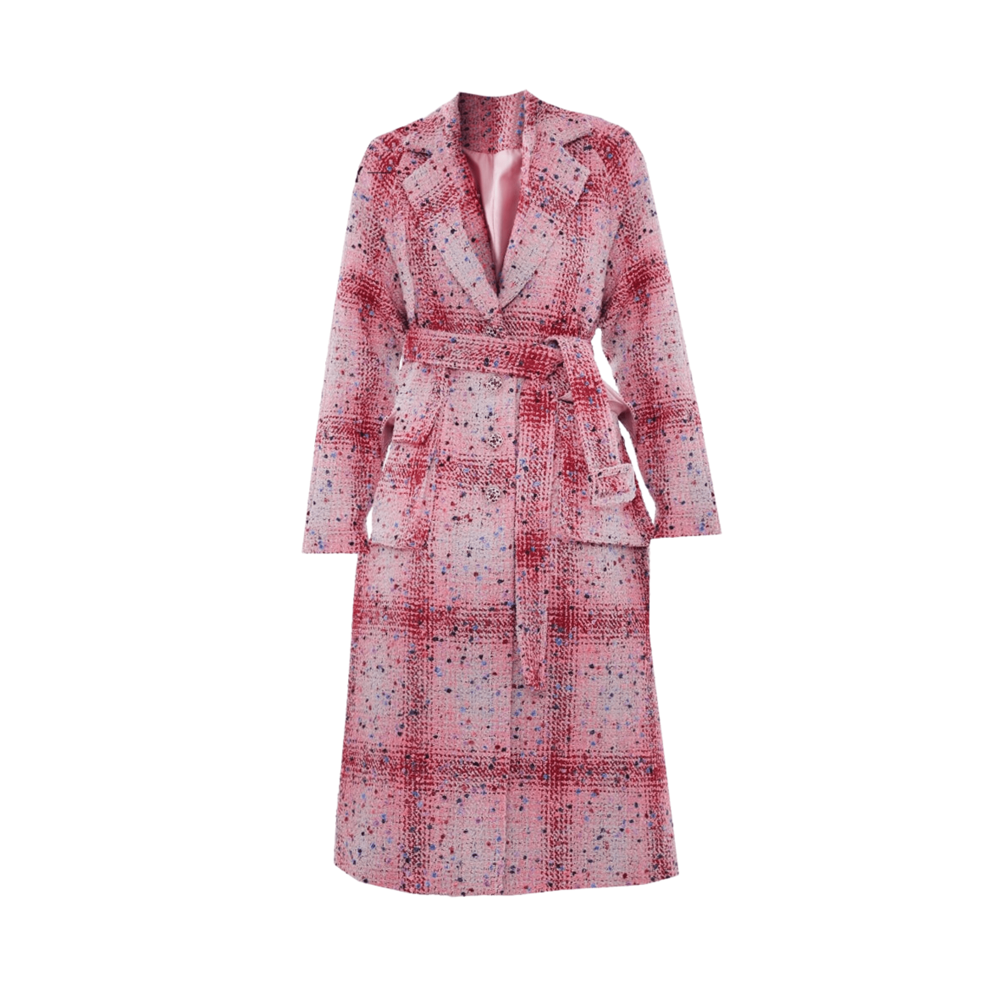 Confetti Red Plaid Coat - Kelly Obi New York