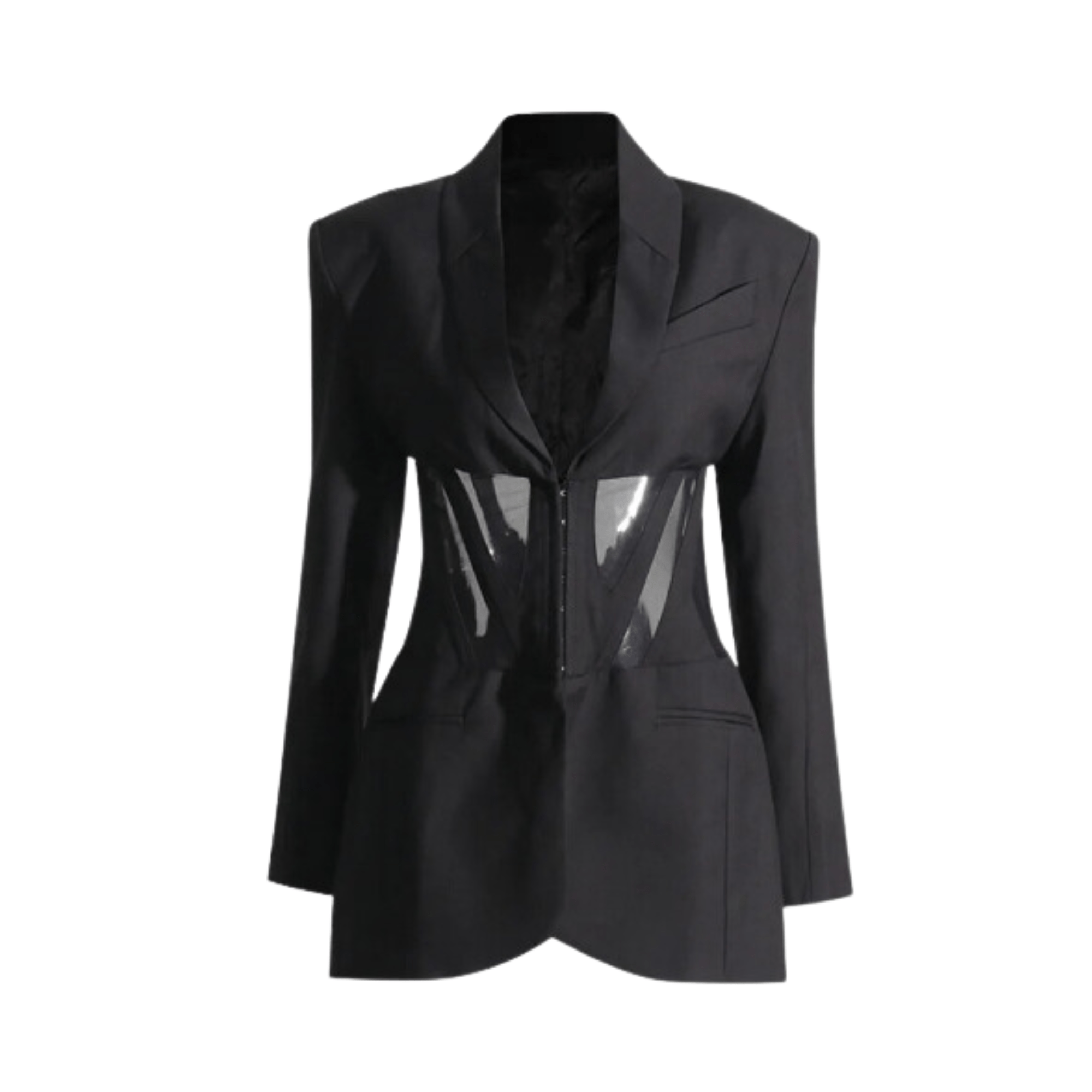 Contour Mesh Long Sleeves Blazer - Kelly Obi New York