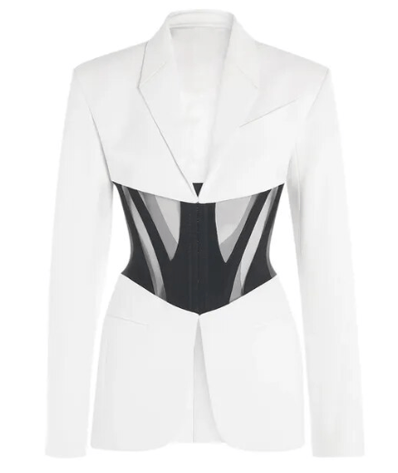 Contour Mesh Long Sleeves Blazer - Kelly Obi New York