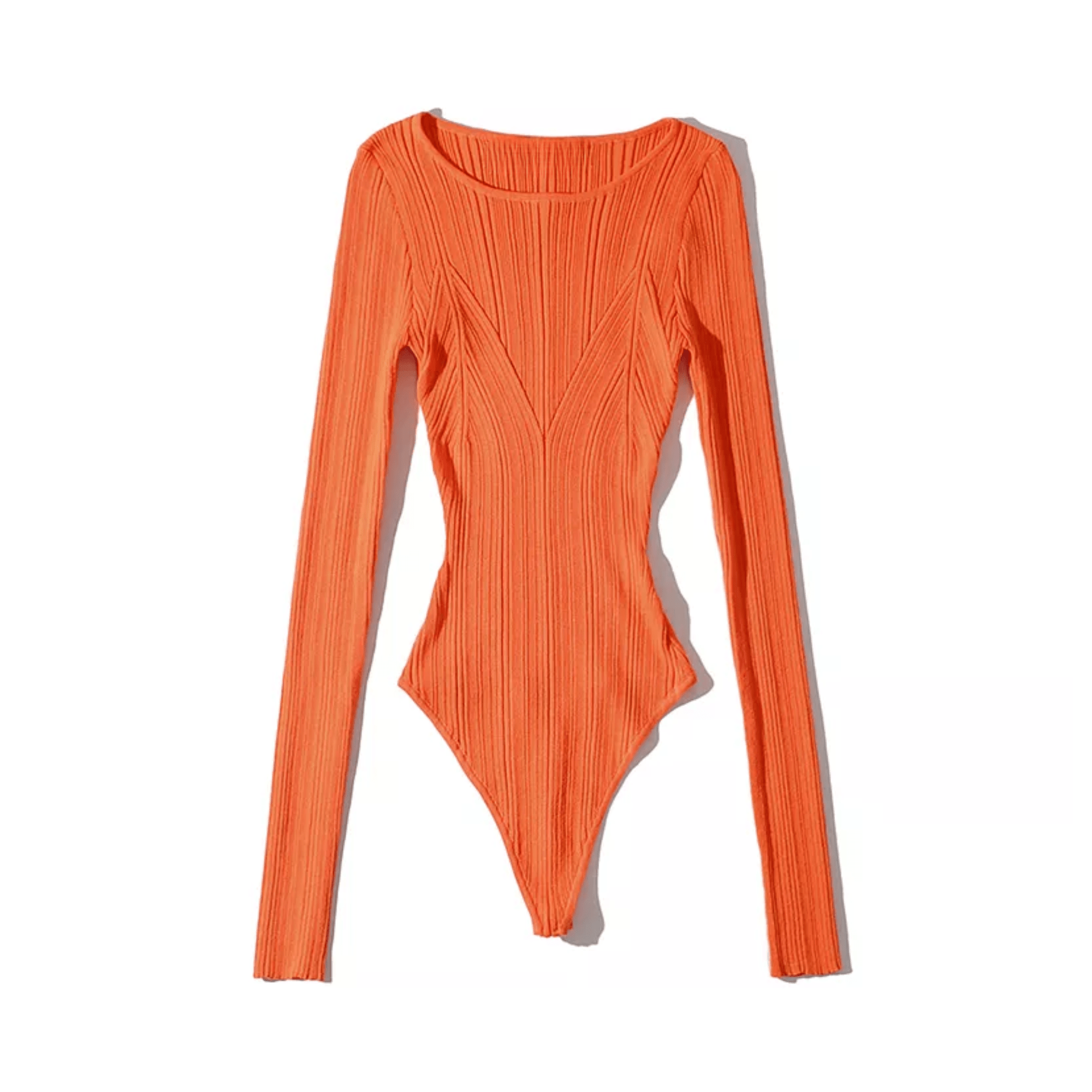 Contoured Ribbed Boatneck Knit Bodysuit - Kelly Obi New York