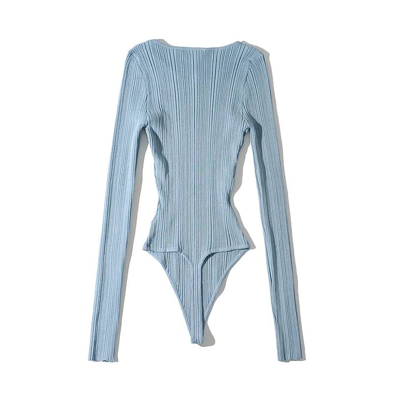 Contoured Ribbed Boatneck Knit Bodysuit - Kelly Obi New York