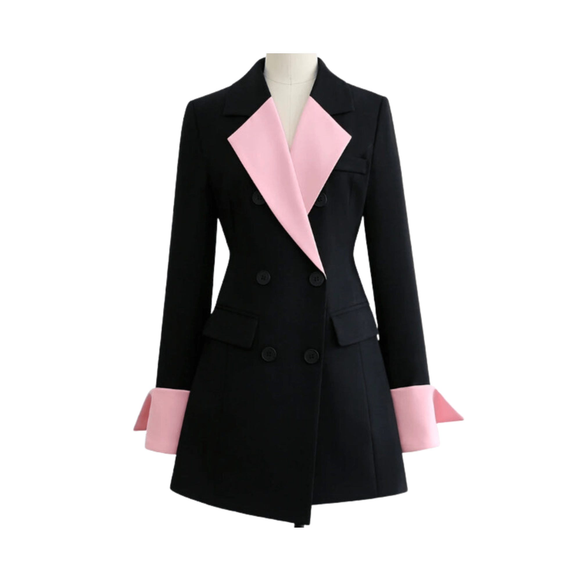 Contrast Cuffs and Collar Blazer - Kelly Obi New York