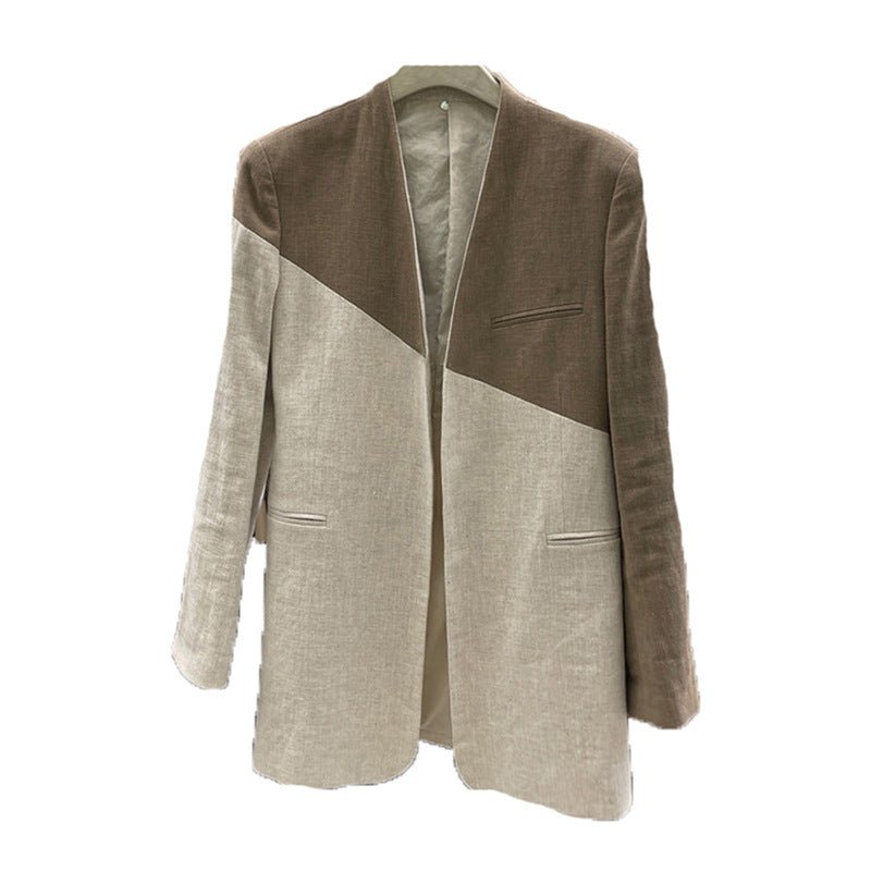 Contrast Dual Tone Minimalist Blazer - Kelly Obi New York