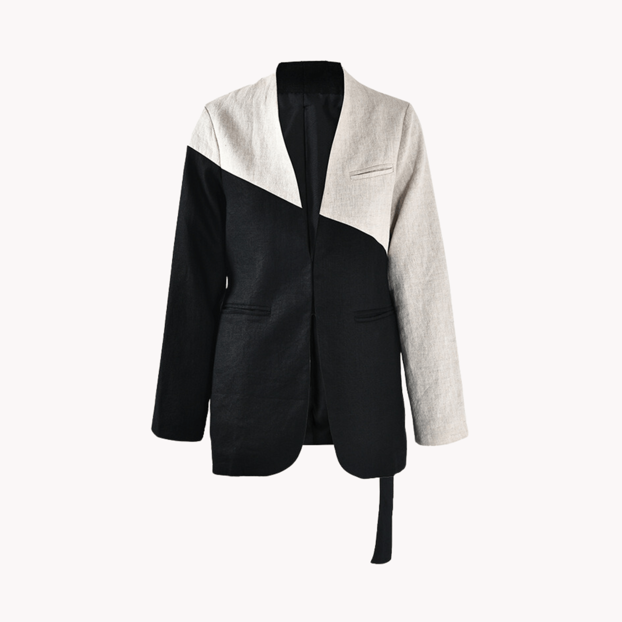 Contrast Dual Tone Minimalist Blazer - Kelly Obi New York