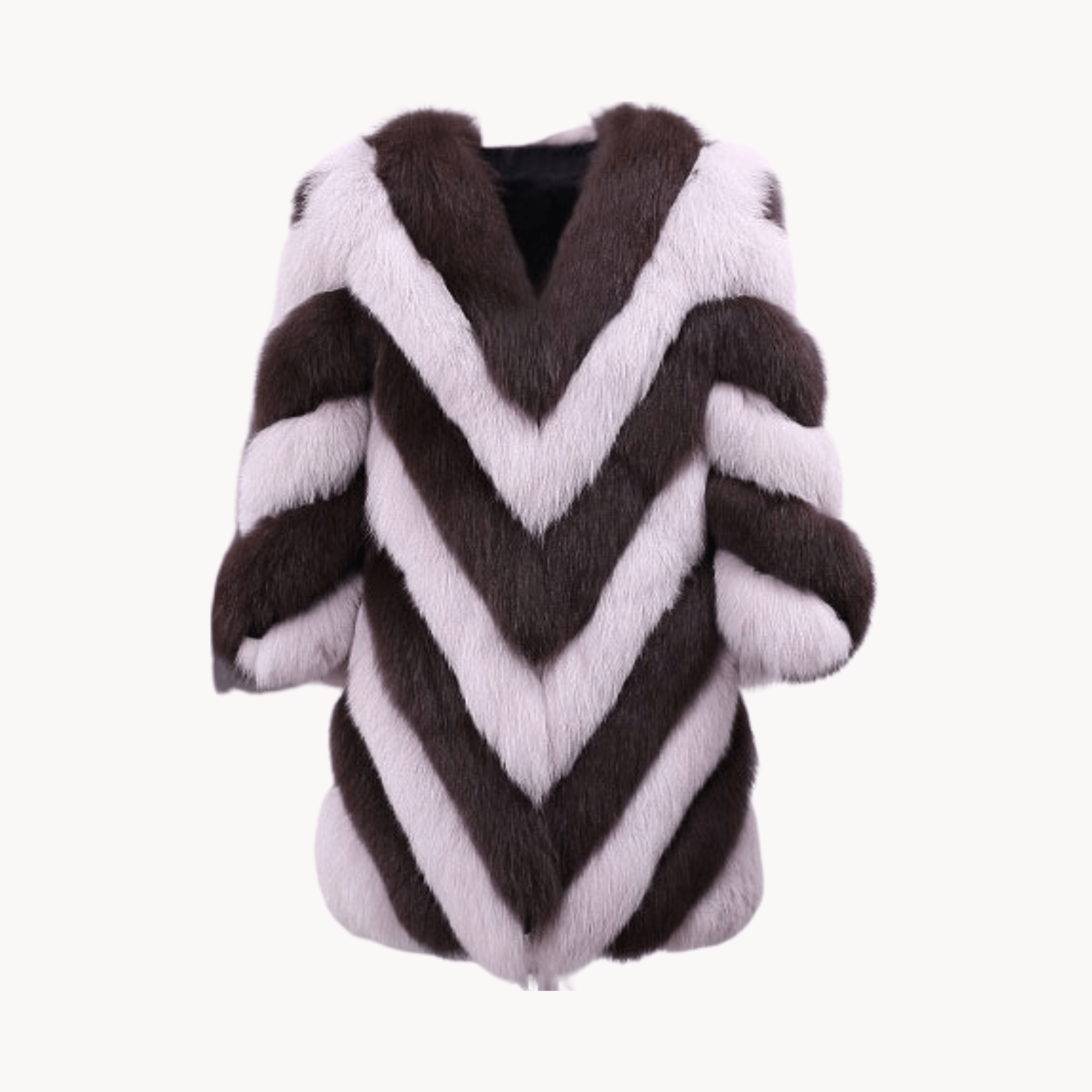 Contrast Faux Fur Coat - Kelly Obi New York