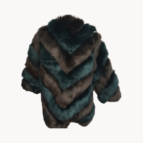 Contrast Faux Fur Coat - Kelly Obi New York