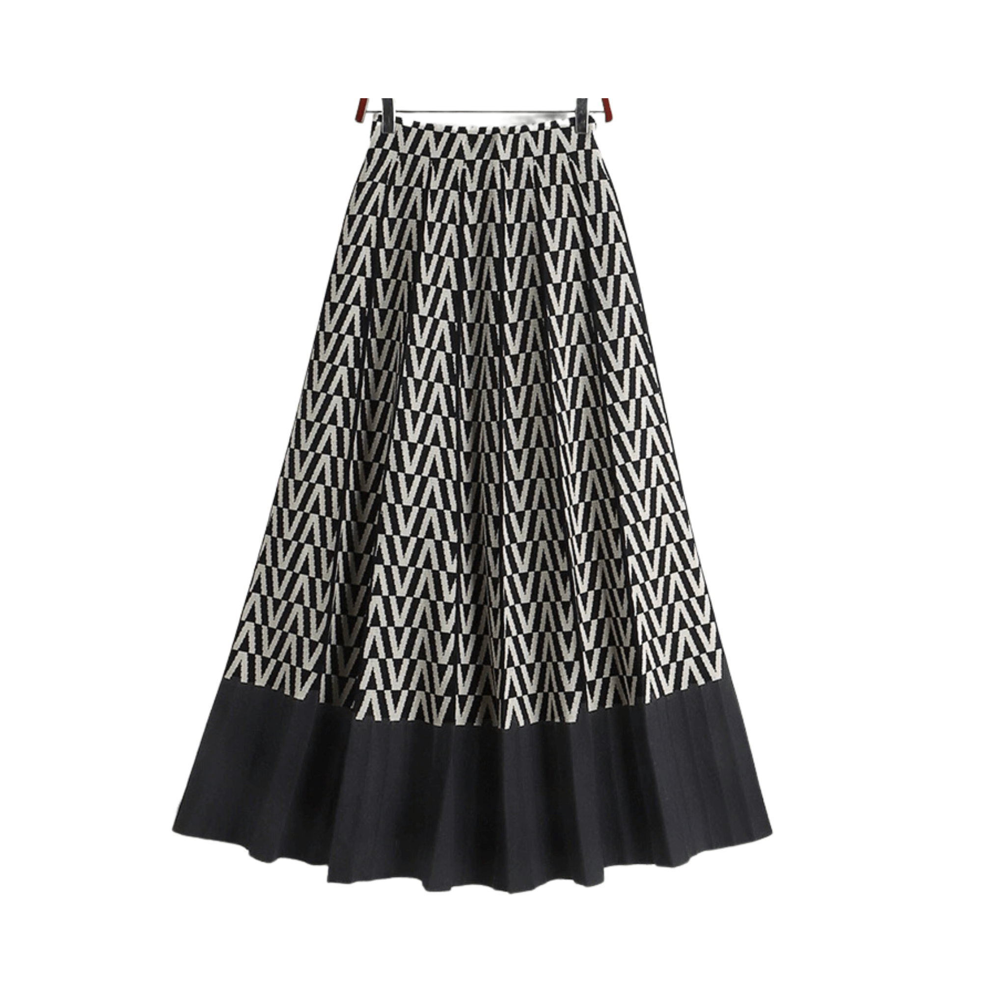 Contrast Hem Pleated Midi Skirt - Kelly Obi New York