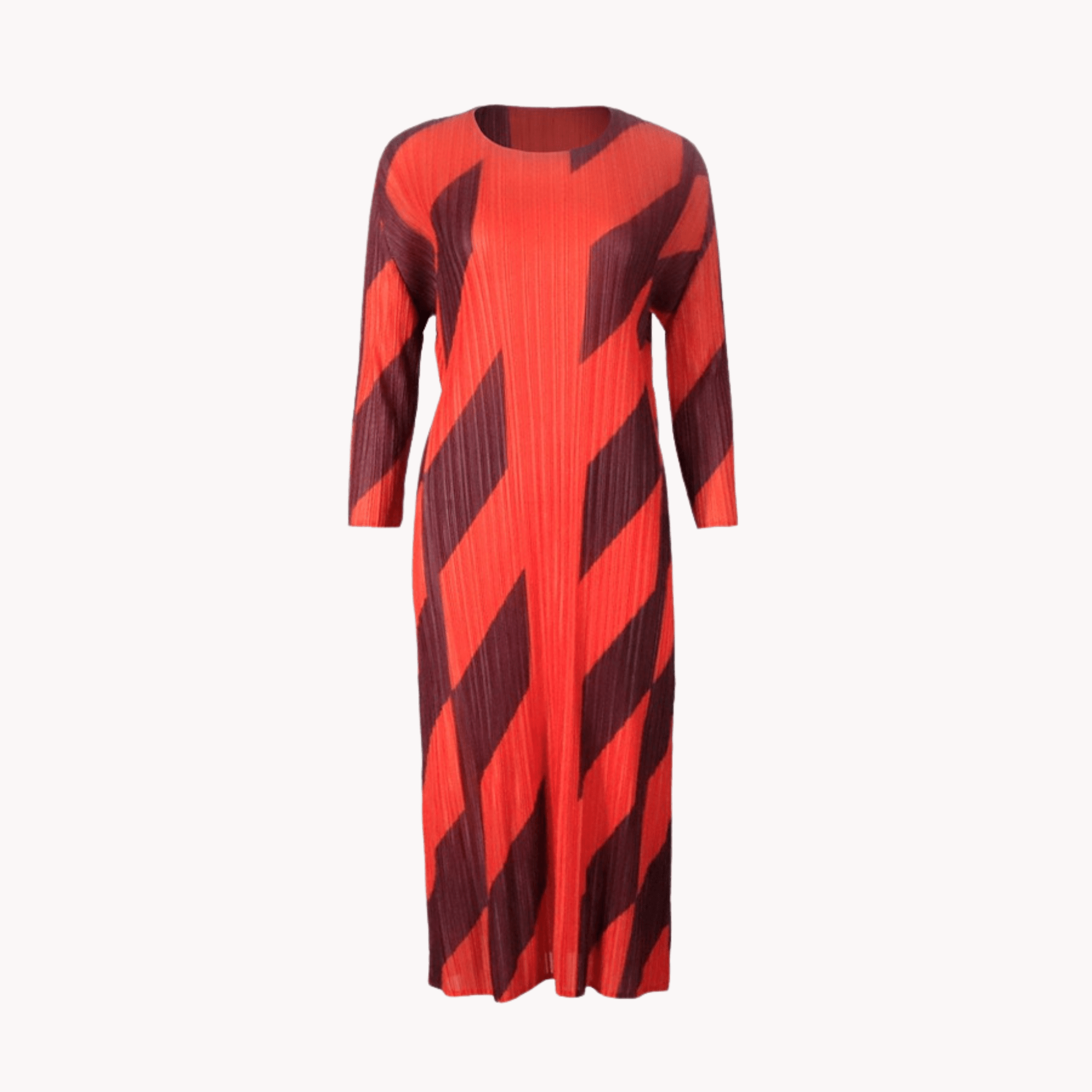 Contrast Loose Fit Pleated Dress - Kelly Obi New York