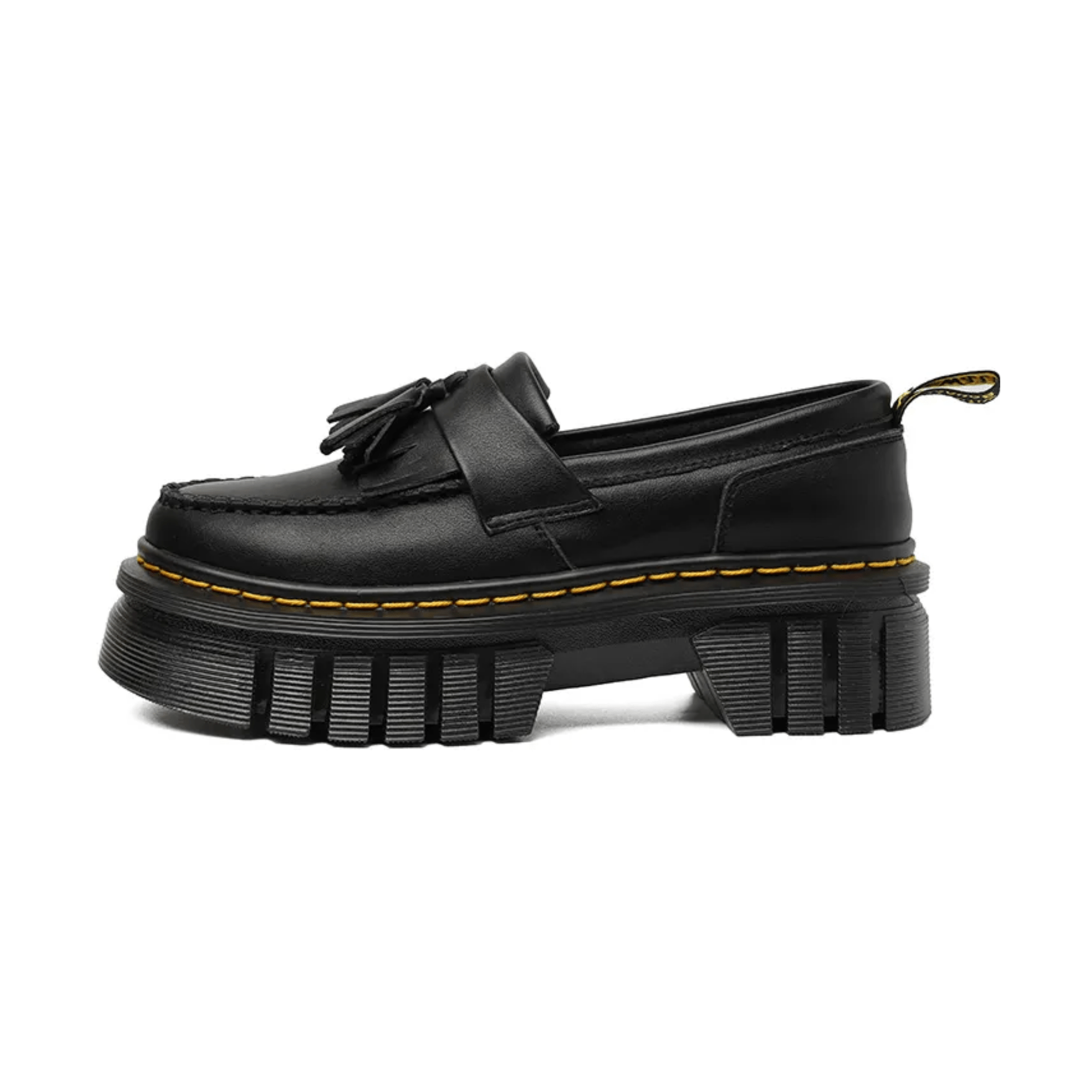 Contrast Overstitch Leather Platform Shoes - Kelly Obi New York