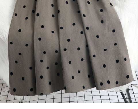 Contrast Polka Dots Mid-Calf Skirt - Kelly Obi New York