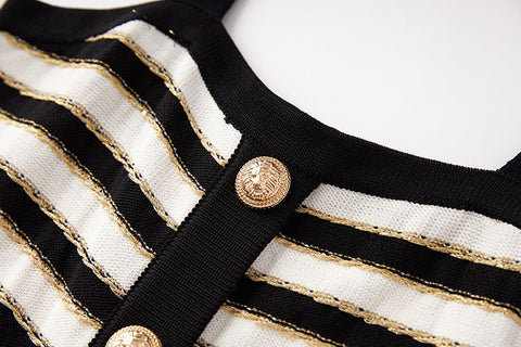 Contrast Striped Mini Dress - Kelly Obi New York