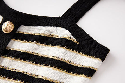 Contrast Striped Mini Dress - Kelly Obi New York
