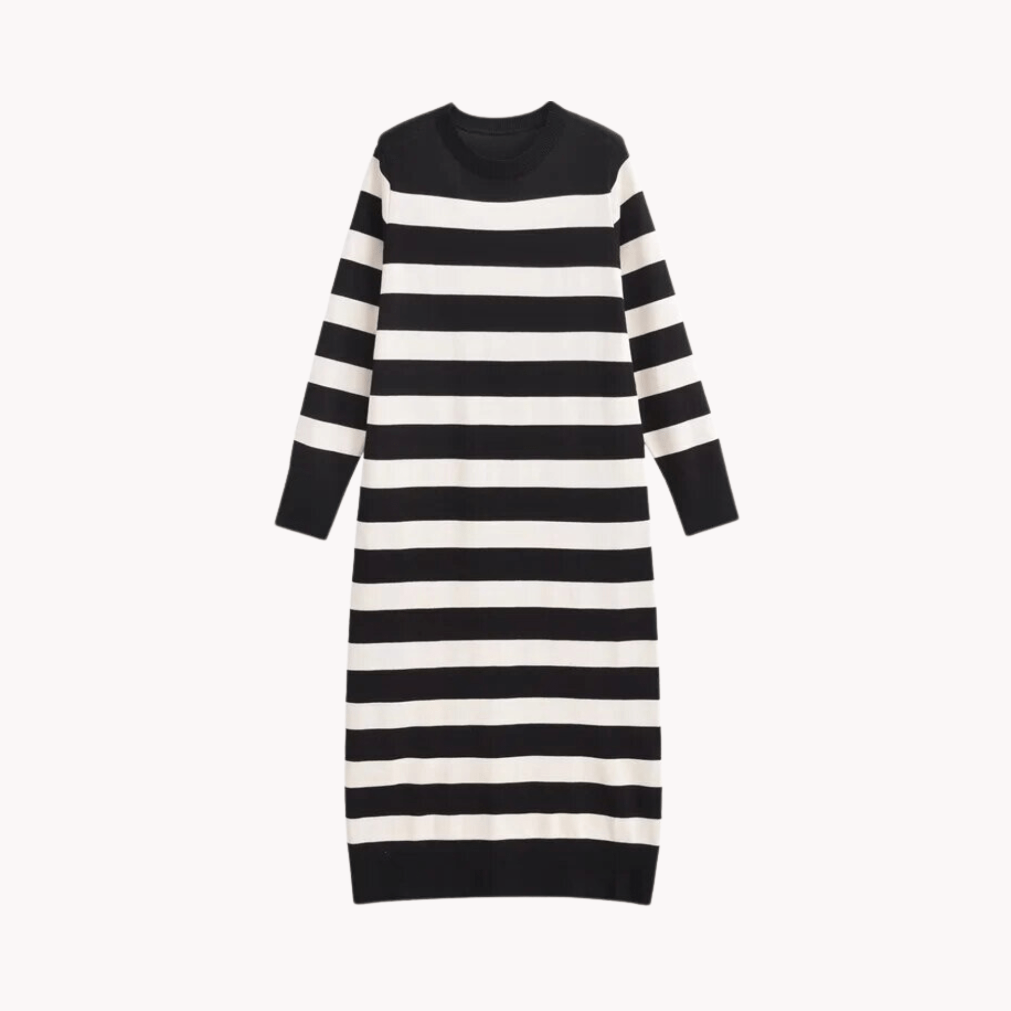 Contrast Stripes Knit Midi Dress - Kelly Obi New York