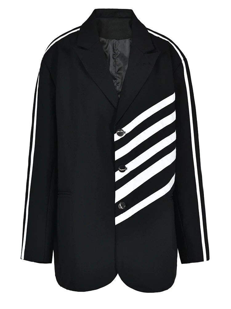 Contrast Stripes Loose Jacket - Kelly Obi New York