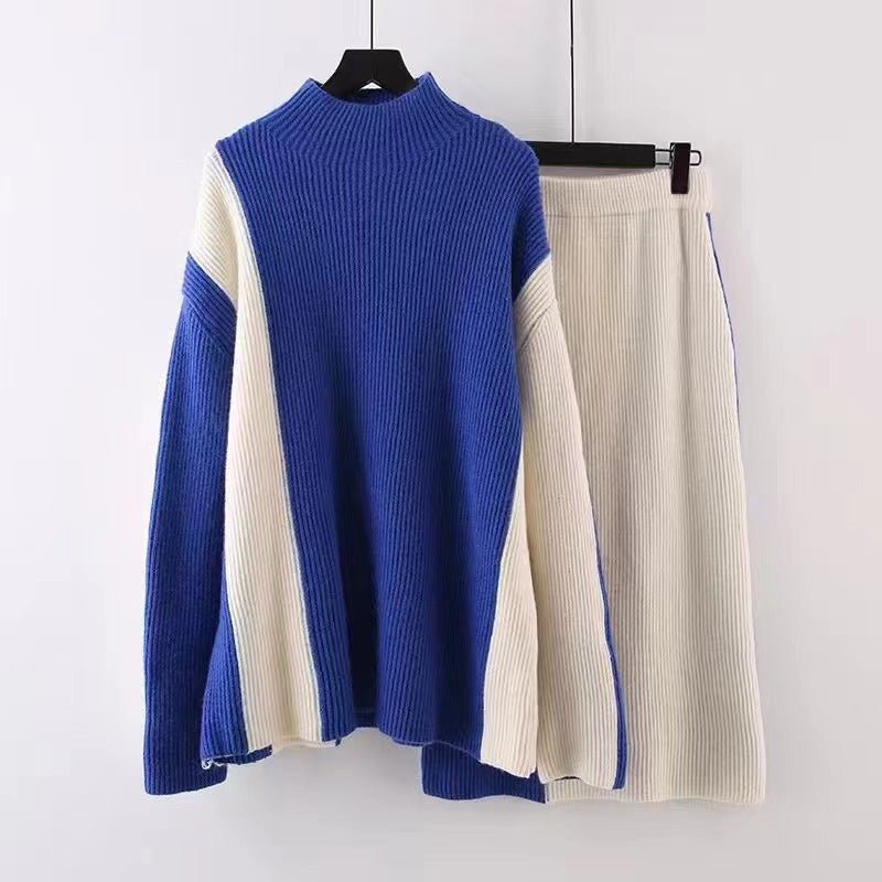Contrast Sweater+Skirt Knit Set - Kelly Obi New York
