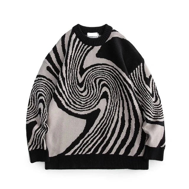 Contrast Swirls Knitted Sweater - Kelly Obi New York