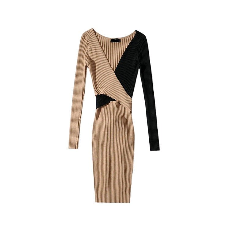 Contrast Tie Waist Knitted Dress - Kelly Obi New York