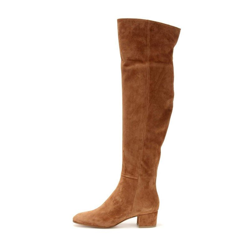 Cow Suede Over the Knee Boots - Kelly Obi New York