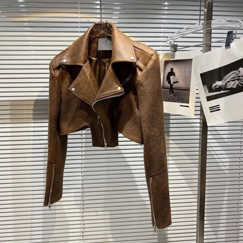 Cropped Faux Leather Jacket - Kelly Obi New York
