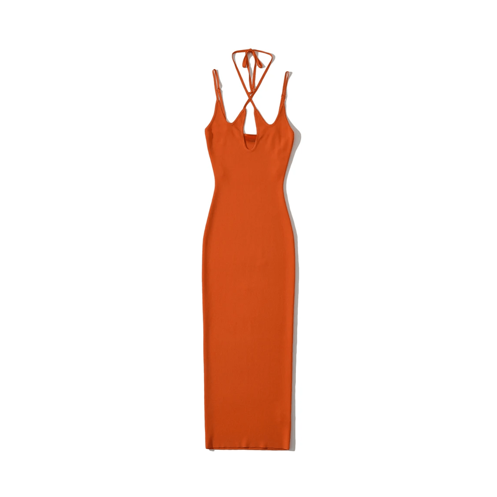 Cross Halter Knitted Midi Dress - Kelly Obi New York