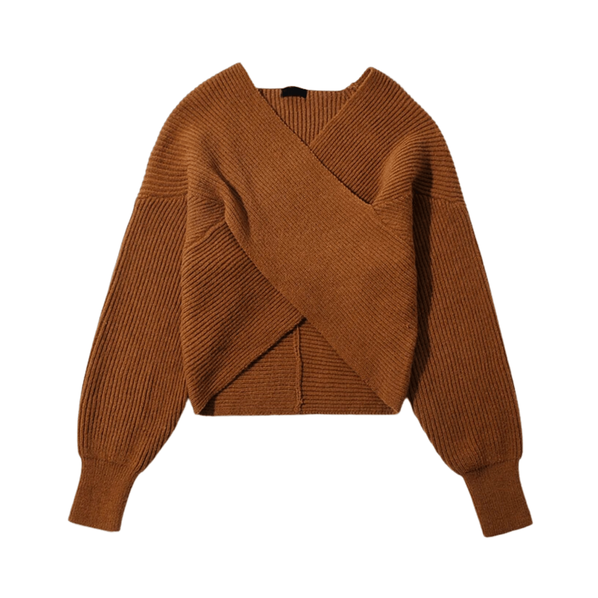 Cross Wrap Knitted Cropped Sweater - Kelly Obi New York