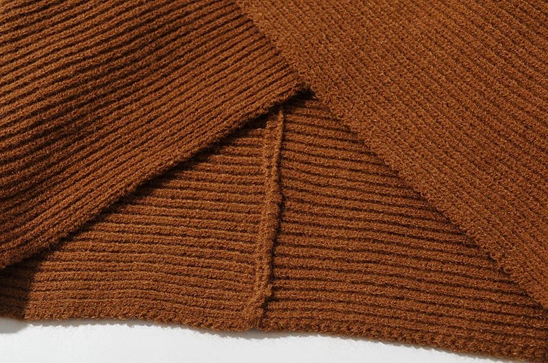 Cross Wrap Knitted Cropped Sweater - Kelly Obi New York