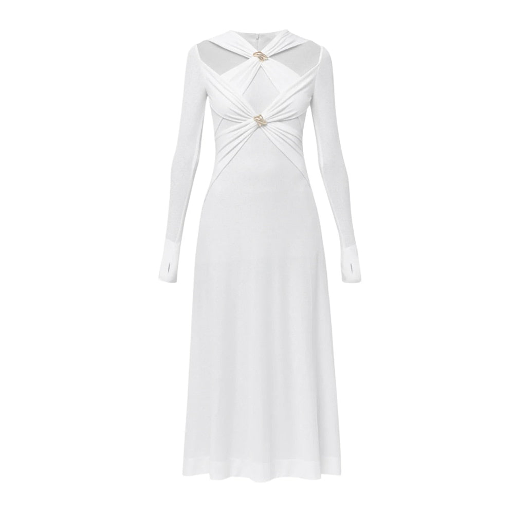 Crosses Knit Maxi Dress - @styletitudebyada - Kelly Obi New York