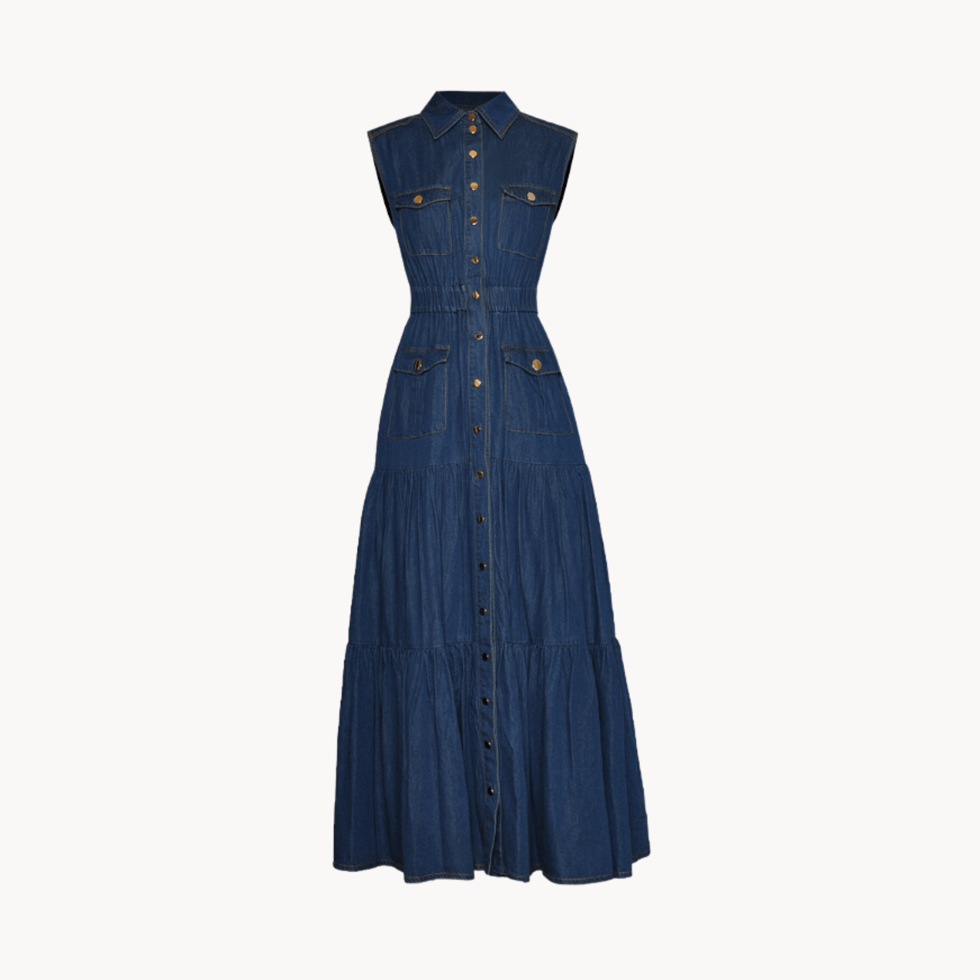 Denim Midi Dress - @silvercurls_ - Kelly Obi New York