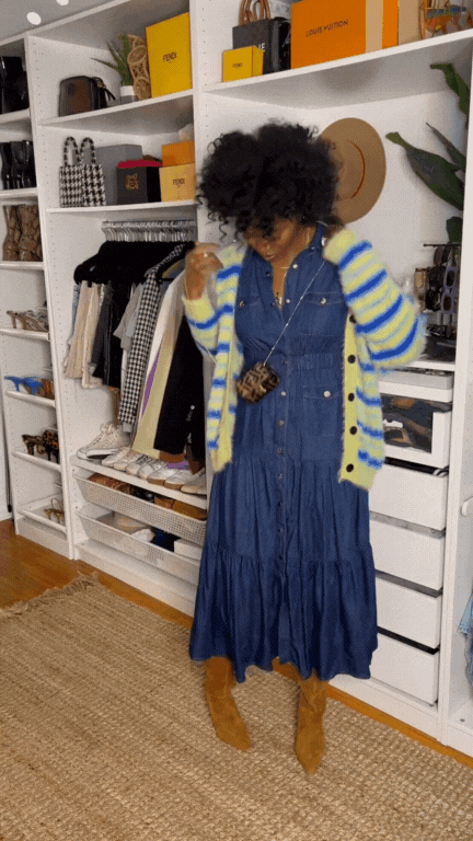 Denim Midi Dress - @titihaish - Kelly Obi New York