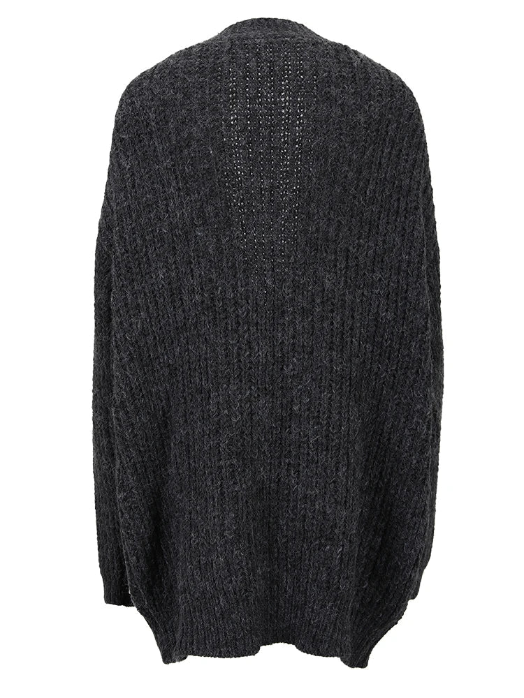 Denim Patch Pockets Knit Sweater - Kelly Obi New York