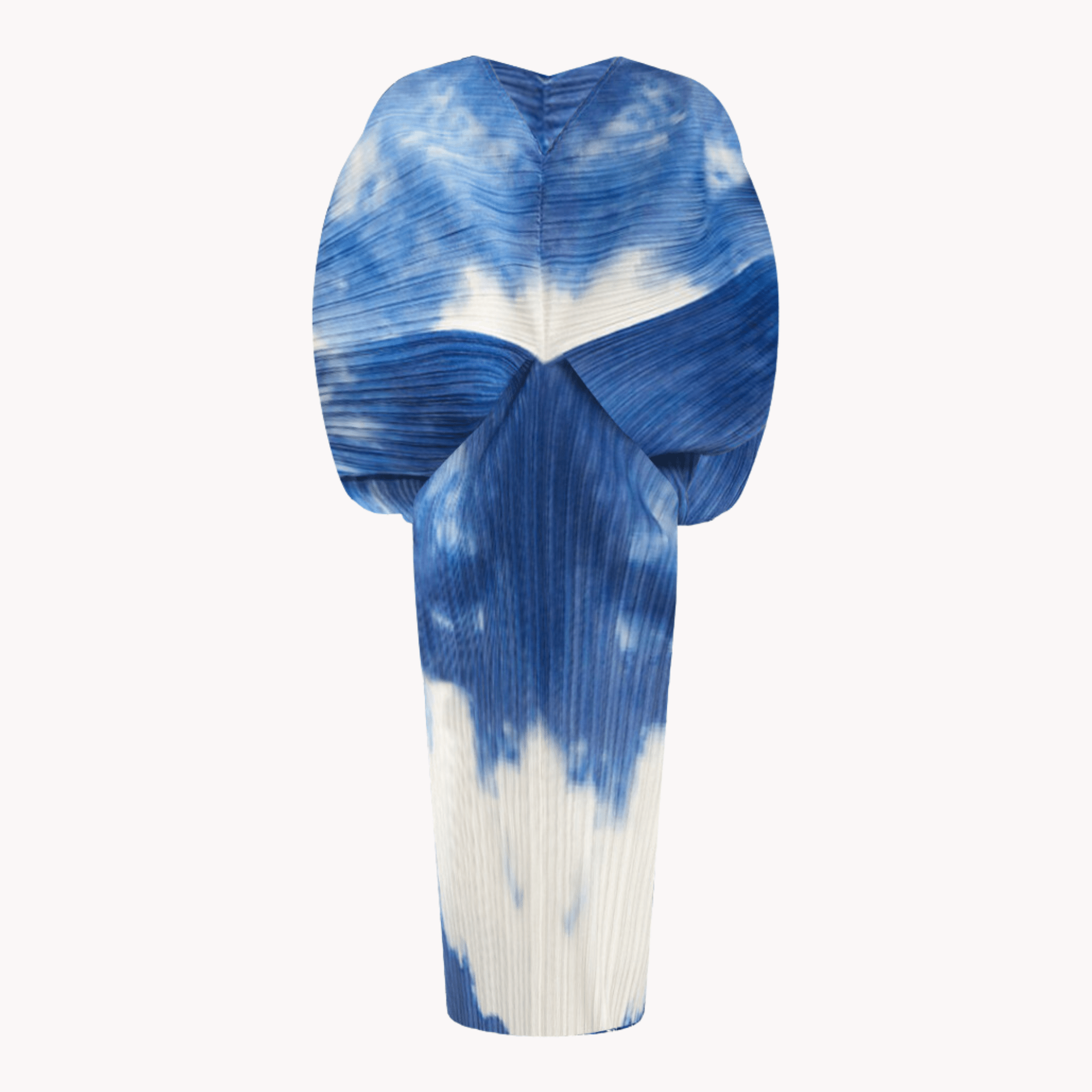 Denim Print Pleated Dress - Kelly Obi New York