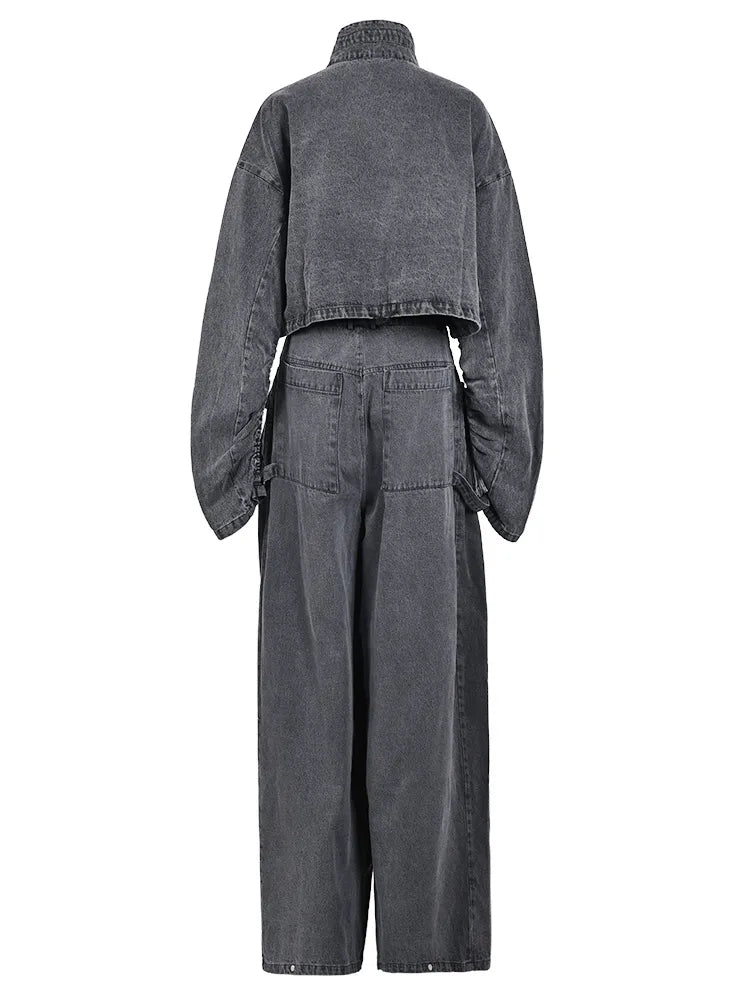 Denim Sweater Wide Leg Pants Set - Kelly Obi New York