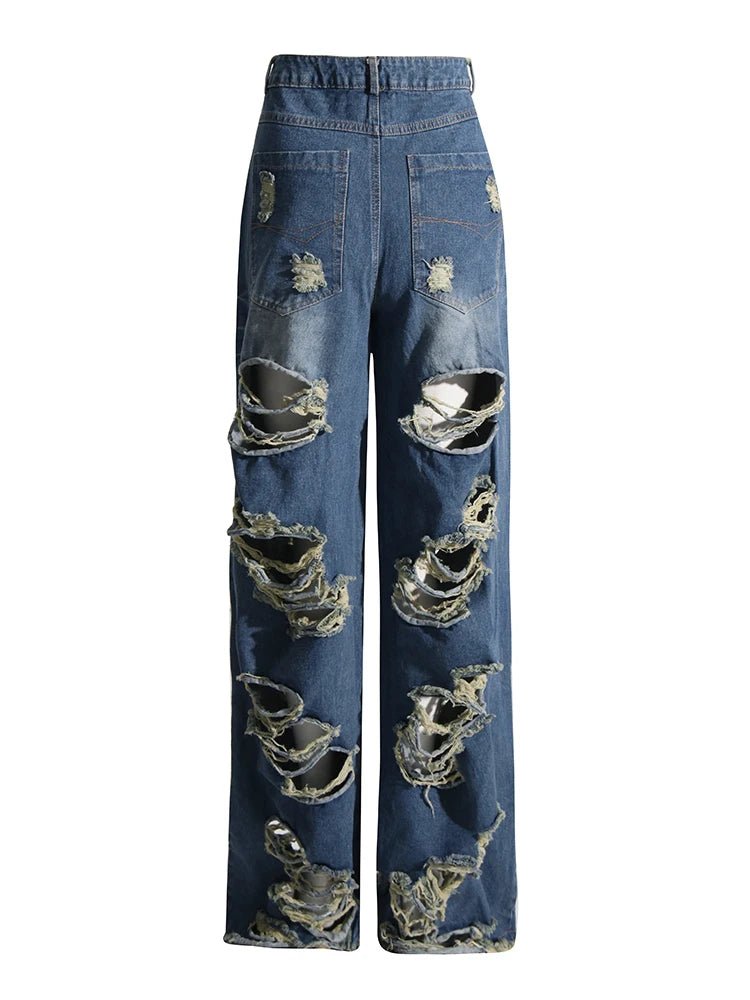 Distressed Denim Jacket+Pants Set - Kelly Obi New York