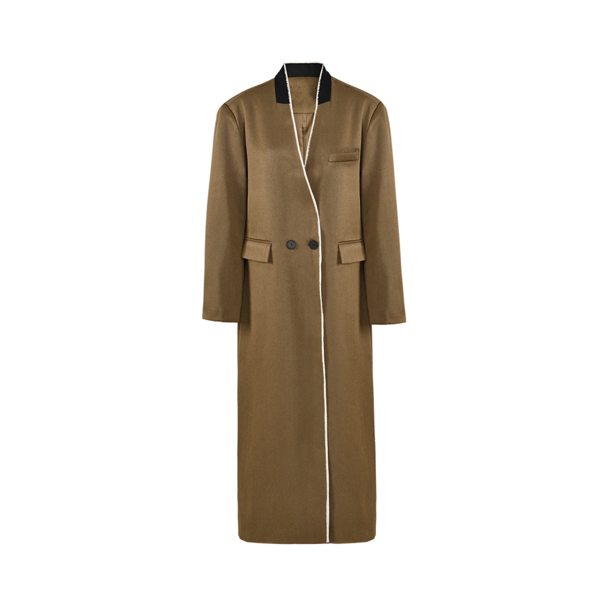 Double Button Long Coat - Kelly Obi New York