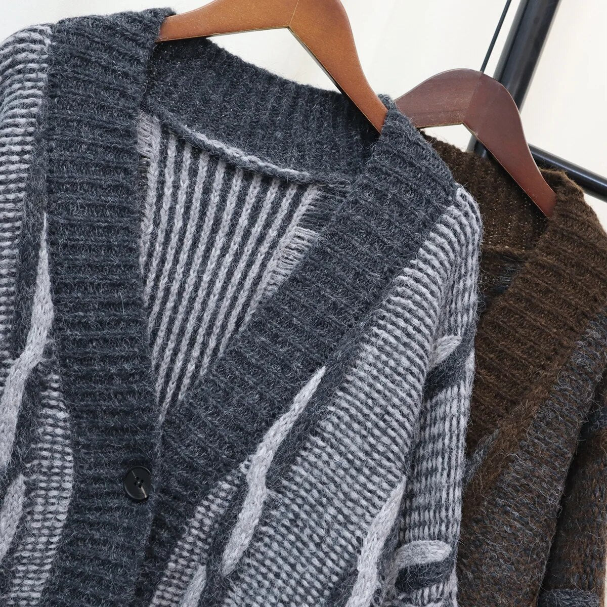 Double Denim Pockets Knit Sweater - Kelly Obi New York