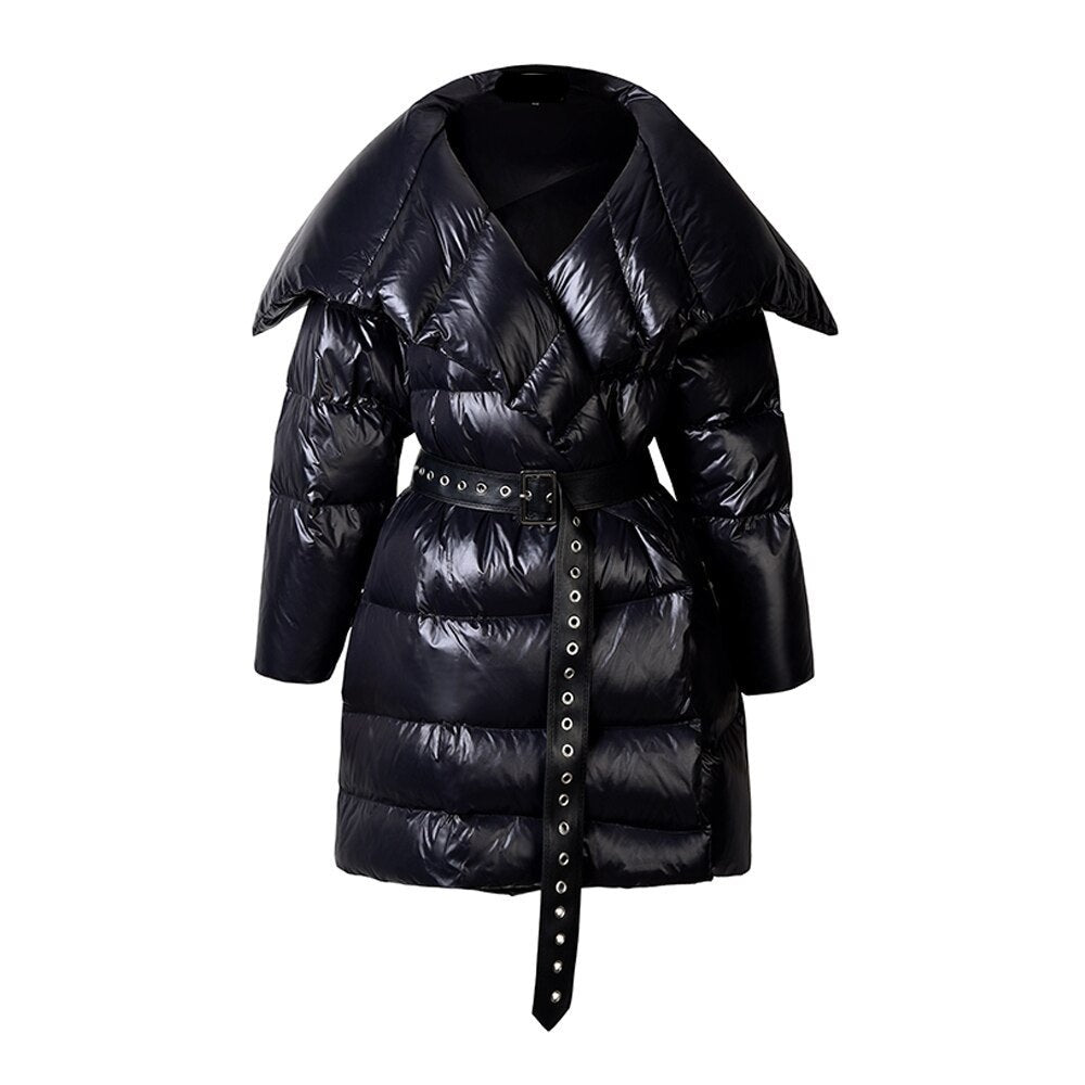 Down Puffer Belted Jacket - Kelly Obi New York