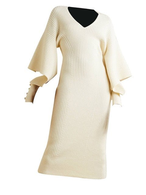 Dramatic Shoulder Knit Dress - @bosslady_life_style - Kelly Obi New York