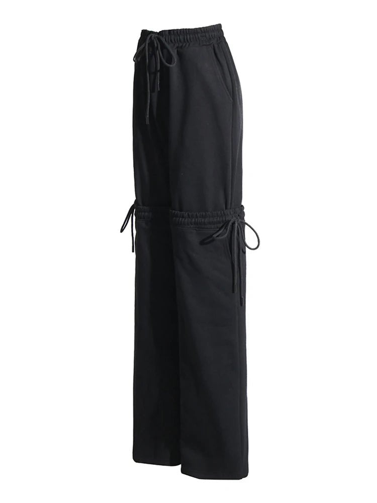 Drawstring Wide Leg Cotton Pants - Kelly Obi New York