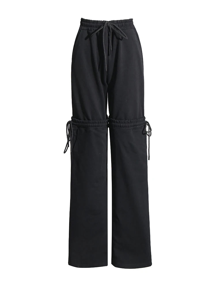 Drawstring Wide Leg Cotton Pants - Kelly Obi New York