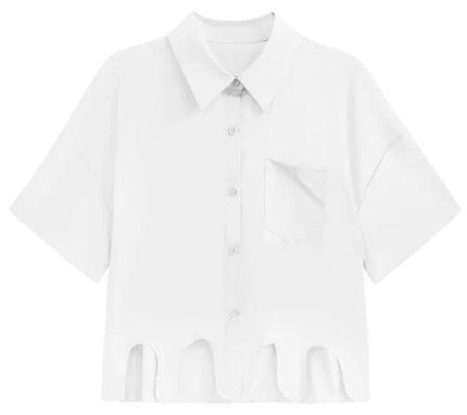 Drip Hem Short Sleeves Shirt - Kelly Obi New York