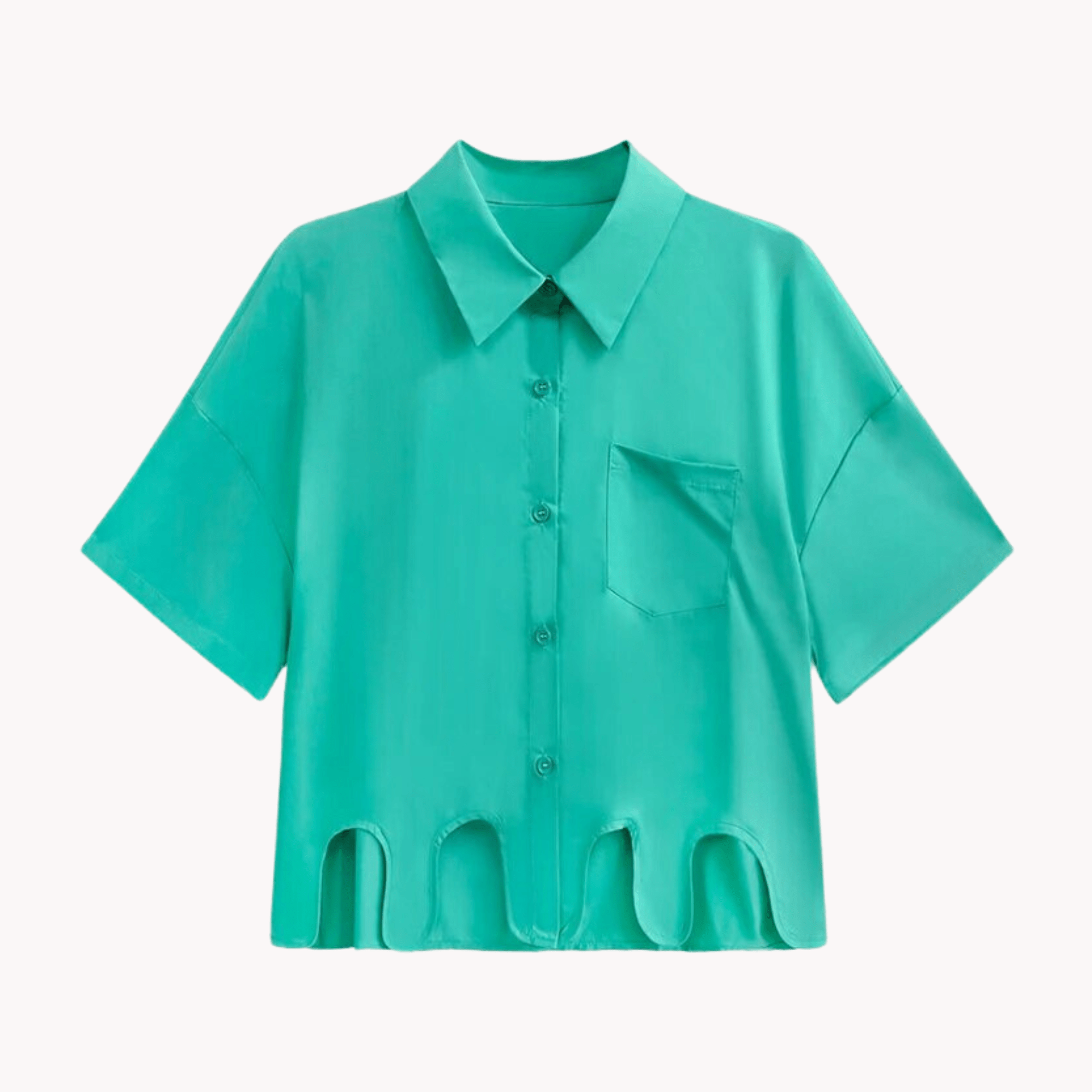 Drip Hem Short Sleeves Shirt - Kelly Obi New York