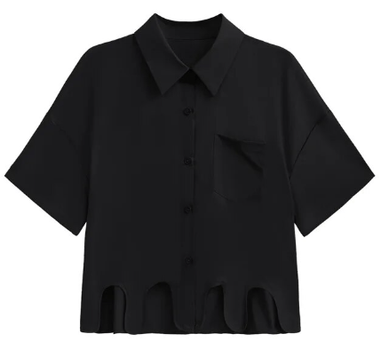 Drip Hem Short Sleeves Shirt - Kelly Obi New York