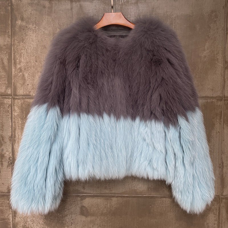 Dual Tone Furry Short Coat - Kelly Obi New York