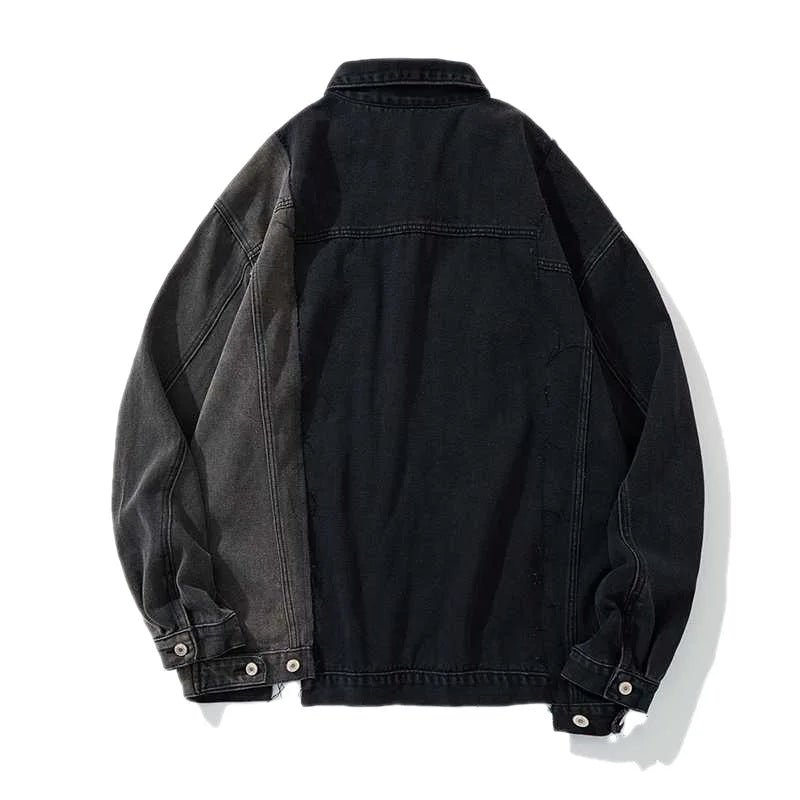 Dual Tone Spliced Denim Jacket - Kelly Obi New York