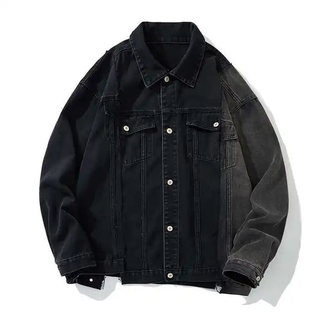 Dual Tone Spliced Denim Jacket - Kelly Obi New York