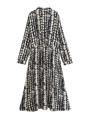 Elastic Waist Printed Dress - @dajha__ - Kelly Obi New York