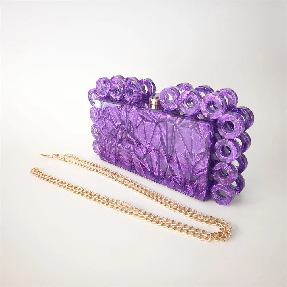 Elegant Rings Acrylic Clutch Bag - Kelly Obi New York